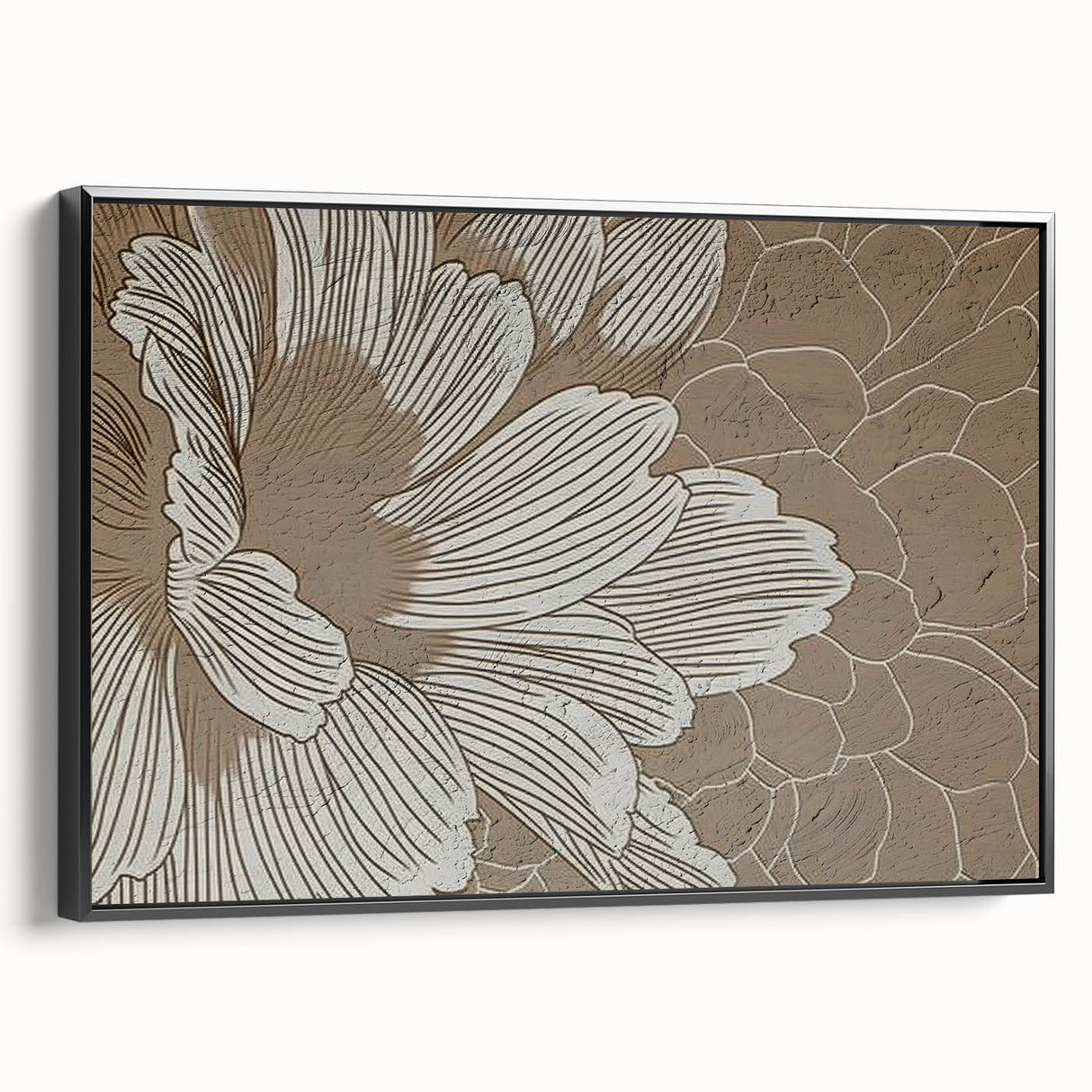 Framed canvas wall art showcasing an abstract design of colorful strokes and lines, set against a black background, perfect for modern home decor.