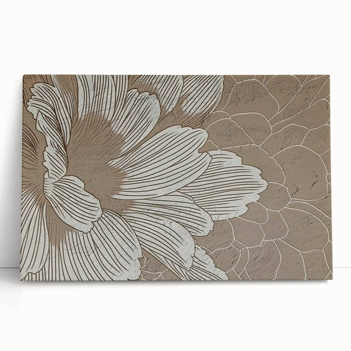Abstract strokes and lines in vibrant colors create a modern wall art design on stretched canvas, perfect for contemporary home decor. This artwork adds a dynamic touch with its bold patterns and color contrasts, ideal for enhancing any living space's aesthetic.