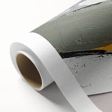 Abstract wall art canvas featuring colorful strokes and lines in shades of blue, pink, and gold, ideal for modern home decor and artistic settings.