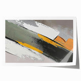 Abstract wall art print featuring bold strokes and lines in vibrant colors, ideal for modern decor. The piece is rolled for easy framing and display.