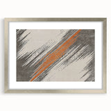 Abstract wall art featuring colorful strokes and lines in a contemporary design, framed with a silver mat, ideal for modern home decor.