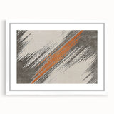Abstract wall art design featuring colorful strokes and lines in a white frame with mat, ideal for modern home decor. Perfect for adding a contemporary touch to any room.