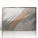 Framed wall art featuring an abstract design of colorful strokes and lines in a modern style, with a sleek silver frame that enhances any contemporary decor.