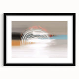 Abstract wall art featuring dynamic strokes and lines in a black frame with a mat, showcasing a modern design perfect for contemporary decor. Ideal for enhancing living spaces or offices, this piece adds a touch of elegance and creativity to any wall.