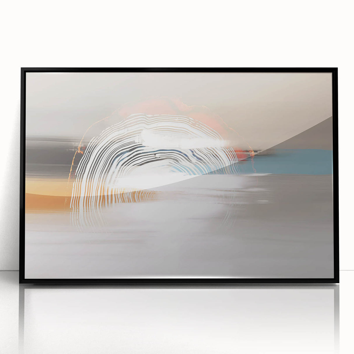 Framed black acrylic wall art featuring abstract strokes and lines design, showcasing a modern aesthetic ideal for contemporary home decor.