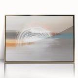 Framed abstract wall art featuring vibrant strokes and lines in gold and black, perfect for modern decor, displayed against a neutral background.