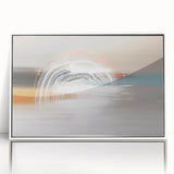 Abstract strokes and lines design in a modern framed acrylic wall art piece, featuring a white frame that complements the vibrant colors, ideal for contemporary decor.