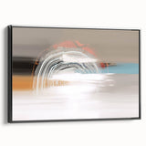 Framed canvas wall art showcasing an abstract design of colorful strokes and lines, set against a black background, perfect for modern decor.