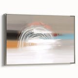 Framed wall art featuring an abstract design of colorful strokes and lines in a silver frame, showcasing a modern artistic touch suitable for contemporary decor.