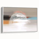 Framed canvas wall art showcasing an abstract design of colorful strokes and lines, with a white border, emphasizing modern decor and artistic flair.