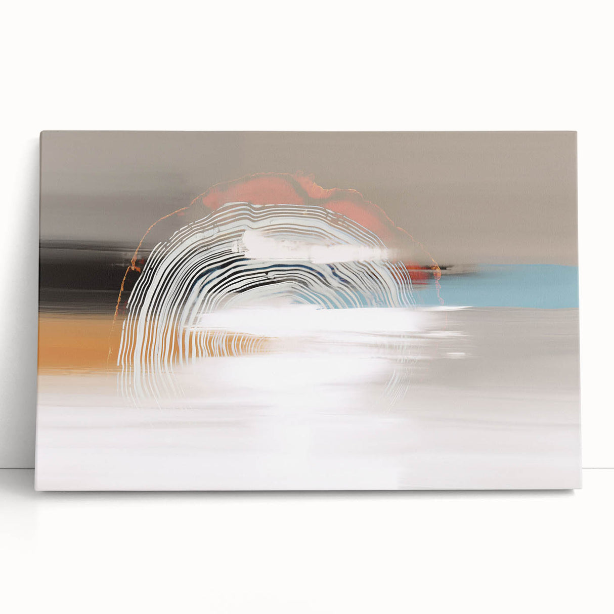 Abstract canvas wall art featuring vibrant strokes and lines in a mix of blue, yellow, and orange tones, perfect for modern home decor. Ideal for adding a dynamic touch to living spaces or art collections.