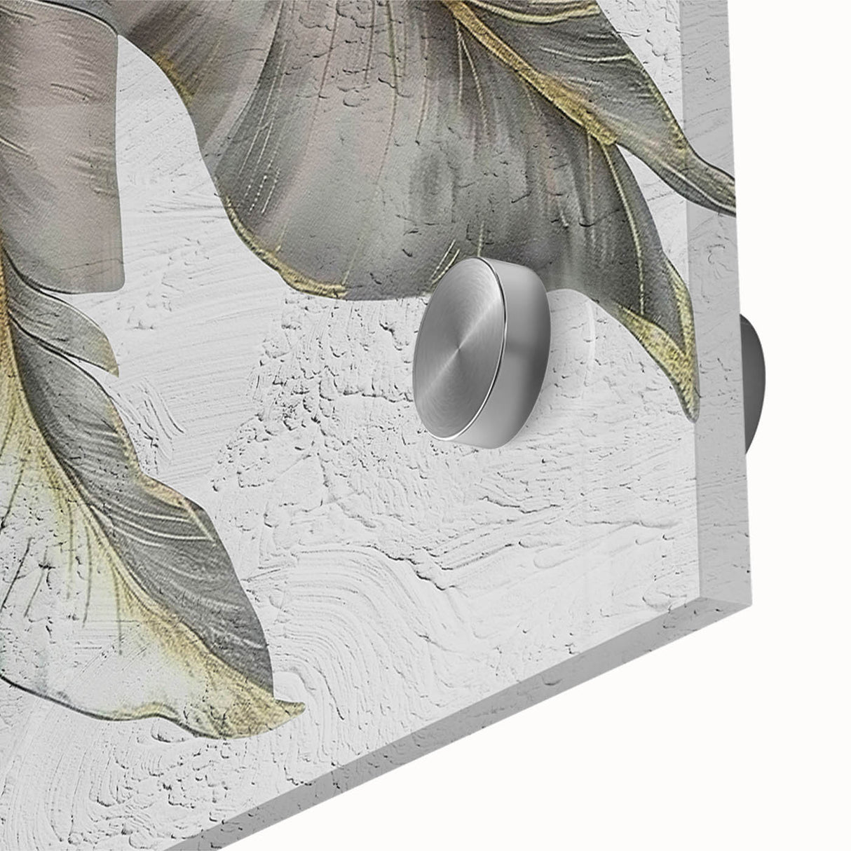 Close-up of an abstract strokes and lines wall art design in vibrant colors, showcasing a modern acrylic glass finish ideal for contemporary decor.