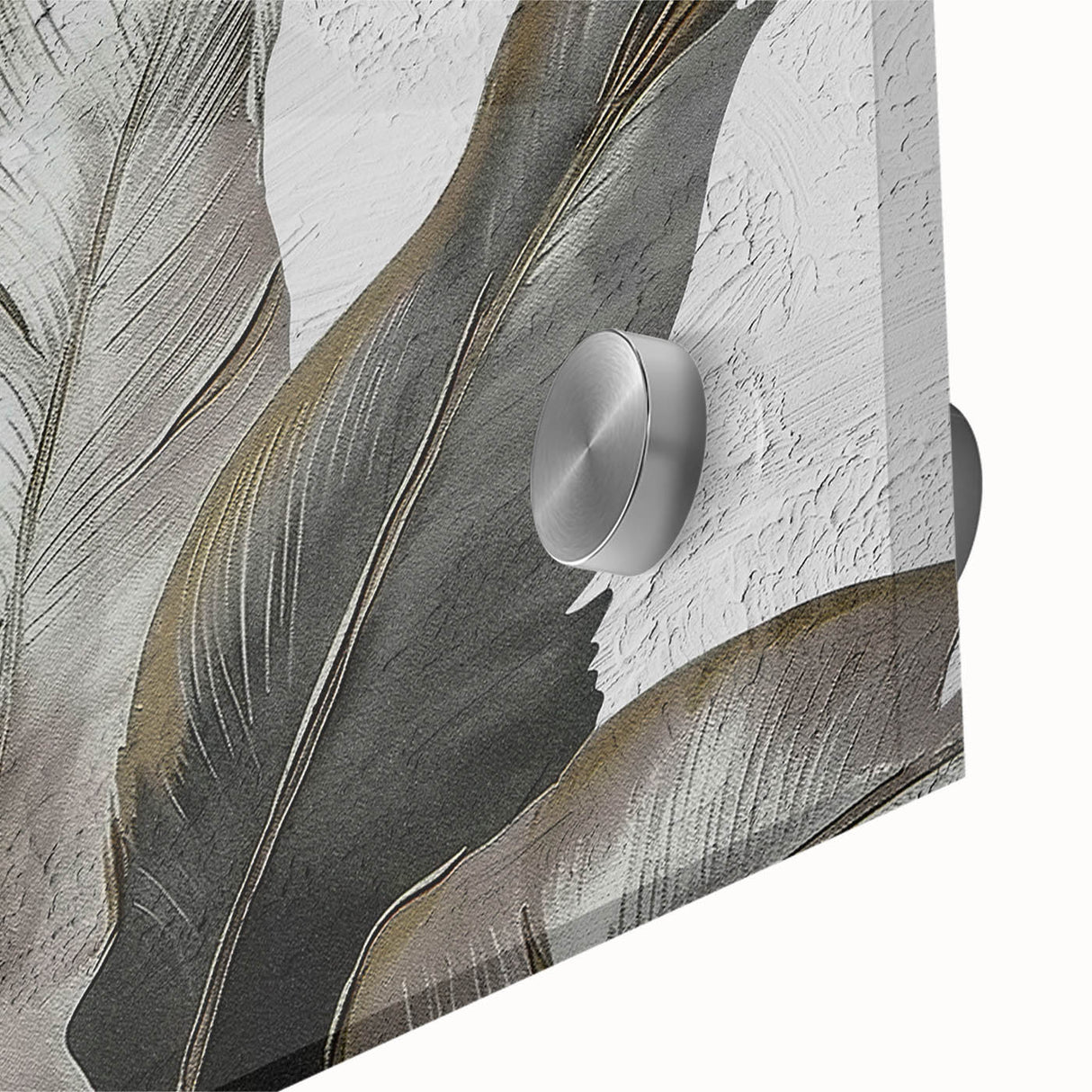 Close-up of an abstract wall art design featuring dynamic strokes and lines in vibrant colors, showcasing acrylic glass texture for a modern decor aesthetic.