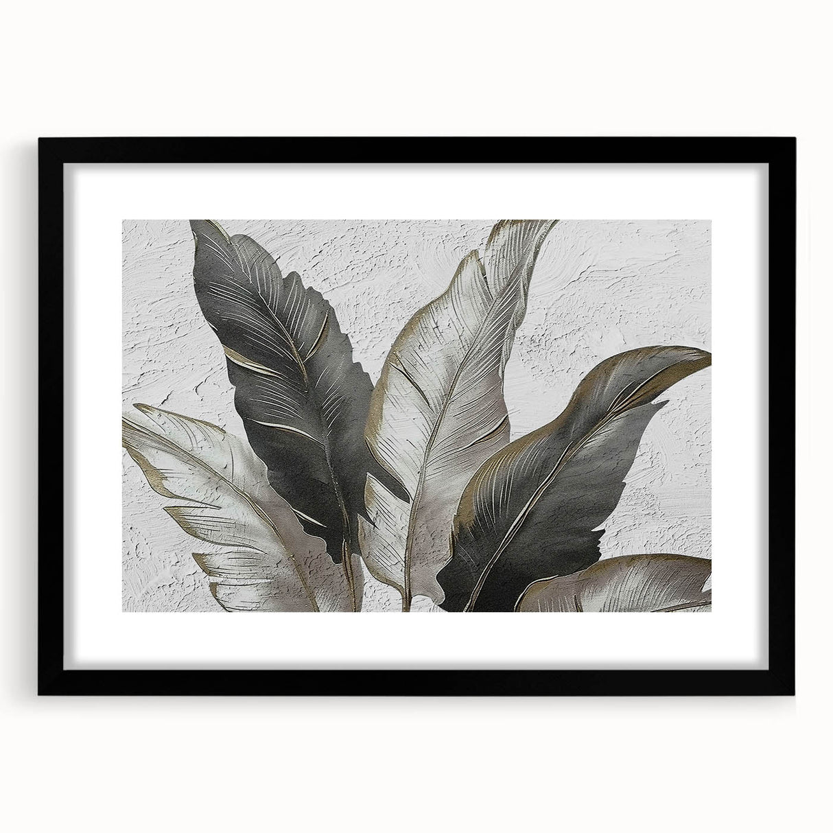 Abstract wall art featuring dynamic strokes and lines in a modern black frame, showcasing a sophisticated design ideal for contemporary decor, enhancing any room's aesthetic.
