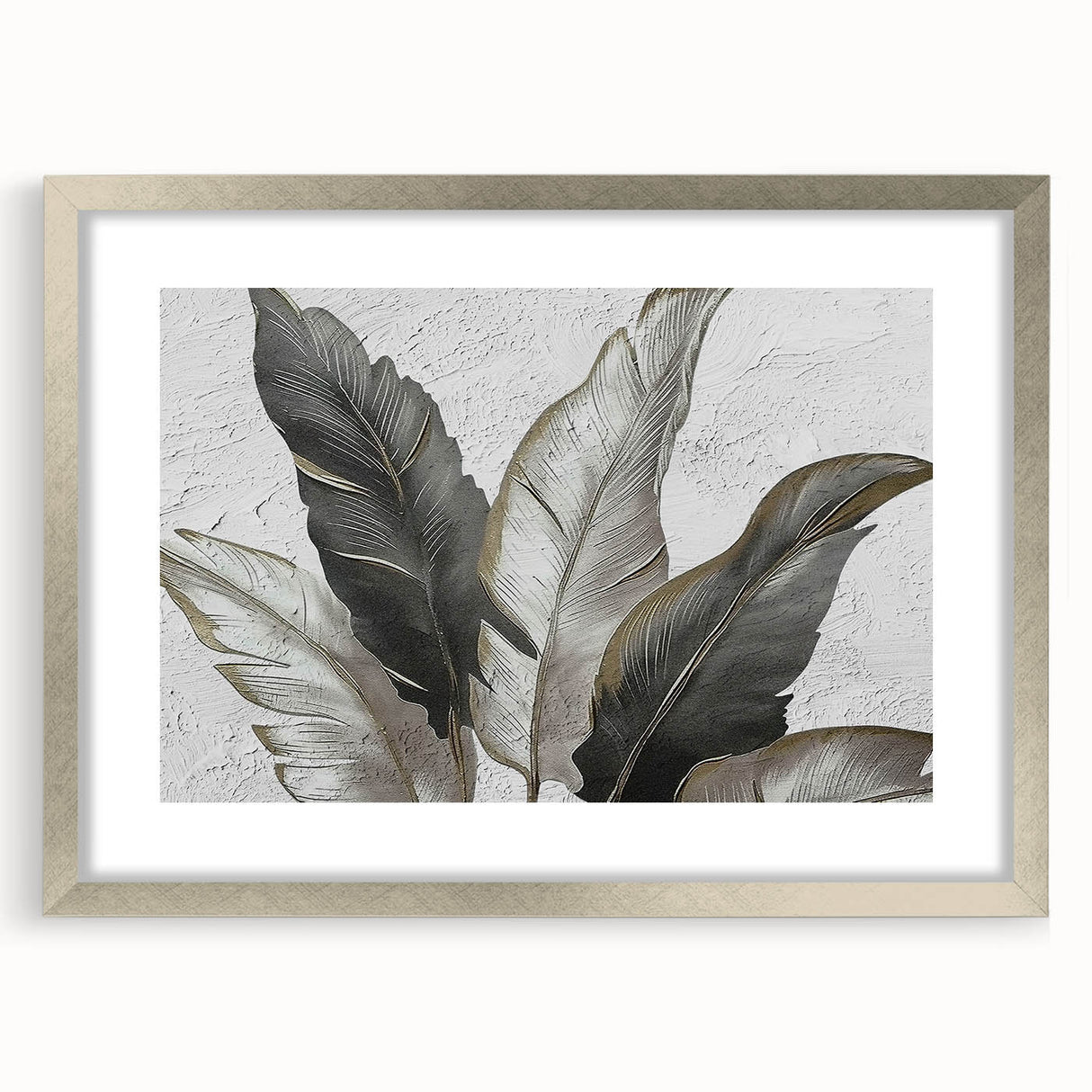 Abstract wall art featuring a collection of colorful strokes and lines, framed with a sleek silver mat, ideal for modern home decor. Perfect for enhancing contemporary interiors.