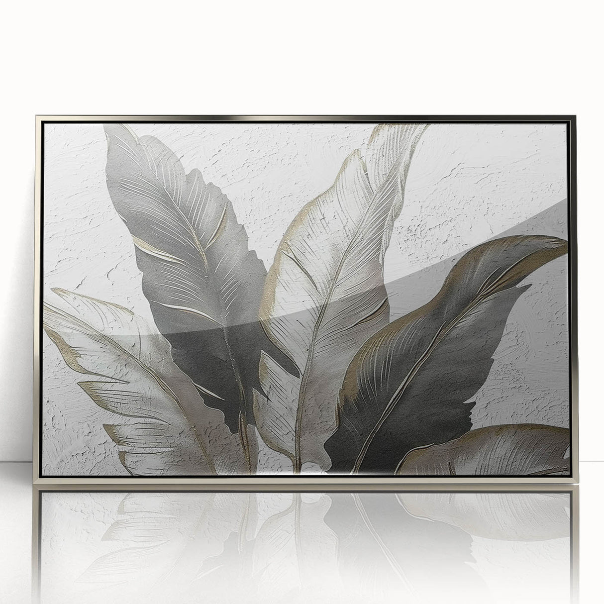 Framed wall art featuring an abstract design of colorful strokes and lines in silver acrylic, ideal for modern home decor and office spaces.