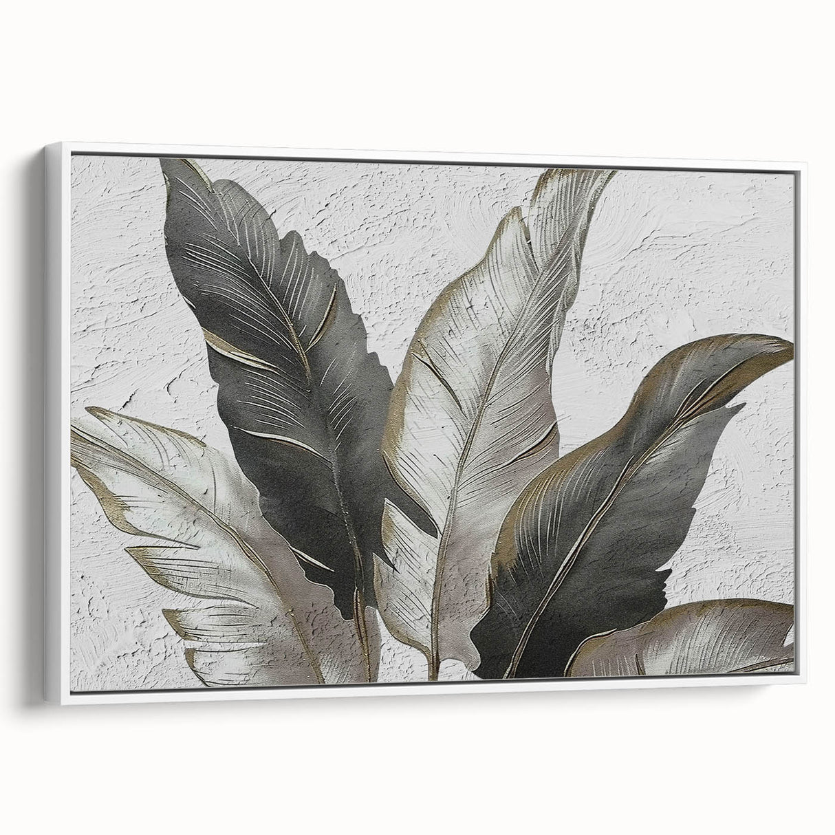 Framed canvas wall art depicting an abstract design of colorful strokes and lines, showcasing a modern aesthetic with a white frame, perfect for contemporary decor.