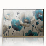 Framed wall art featuring an abstract design of strokes and lines in vibrant colors with a gold-acrylic finish, perfect for modern home decor.