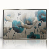 Framed wall art featuring an abstract design of colorful strokes and lines, highlighted by a sleek silver frame, perfect for modern home decor. This piece adds a vibrant touch to any room while enhancing the artistic ambiance.