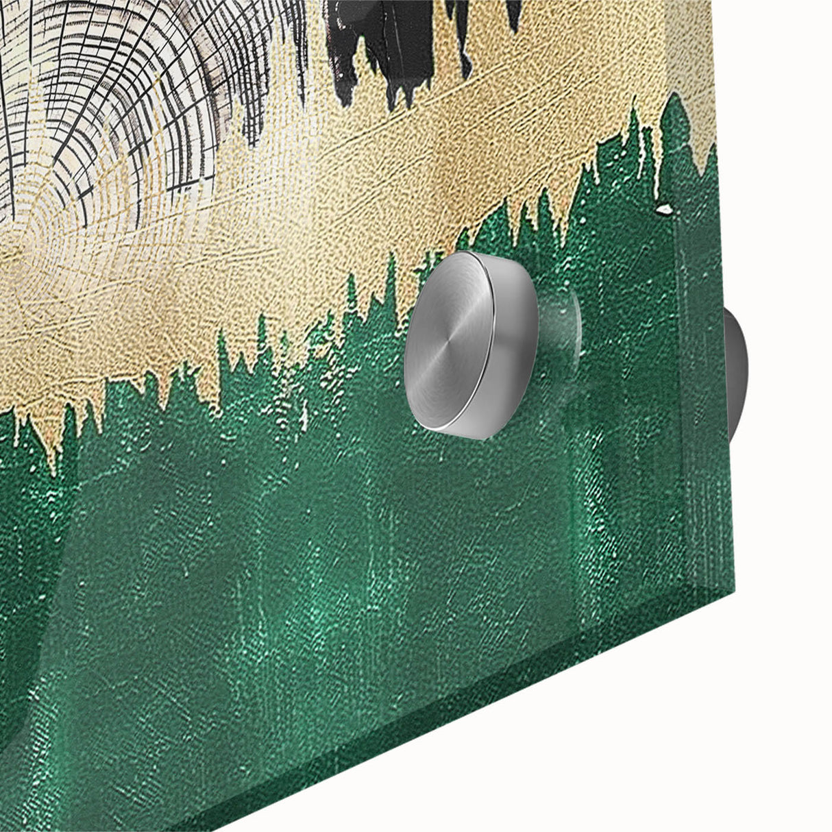 Close-up of an abstract strokes and lines design on acrylic glass, showcasing vibrant colors and dynamic patterns, perfect for modern wall decor.