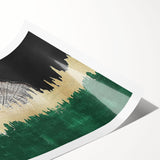 Abstract wall art print showcasing vibrant strokes and lines in a colorful design, ideal for modern home decor. The rolled print is packaged securely for delivery.