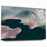 Abstract wall art featuring colorful strokes and lines, displayed in a sleek acrylic glass frame, showcasing a modern design suitable for contemporary decor.