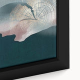 Close-up of a framed canvas wall art piece showcasing an abstract design with colorful strokes and lines, perfect for modern interior decor. The vibrant hues and dynamic patterns create a striking visual impact, enhancing any living space.