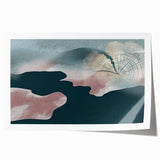 Abstract wall art print showcasing vibrant strokes and lines in a modern design, perfect for contemporary home decor, elegantly rolled in protective packaging.