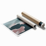 Abstract wall art print showcasing dynamic strokes and lines in a vibrant color palette, ideal for modern home decor, presented in a rolled format for easy framing.