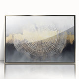 Framed acrylic wall art featuring an abstract design of strokes and lines in silver tones, perfect for modern decor. Ideal for enhancing living spaces.