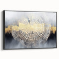 Framed wall art featuring an abstract design with colorful strokes and lines, displayed from a black side view, perfect for modern home decor.