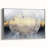 Framed canvas wall art showcasing an abstract design of strokes and lines in shades of silver and gray, adding a modern touch to any decor. Perfect for contemporary interiors, this piece enhances visual appeal and complements various styles.