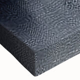 Abstract canvas wall art close-up showcasing vibrant strokes and lines in shades of blue, orange, and yellow, ideal for modern home decor and artistic expression.