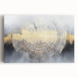 Abstract wall art design showcasing vibrant strokes and lines in rich colors, presented on a stretched canvas, perfect for modern decor and artistic expression.