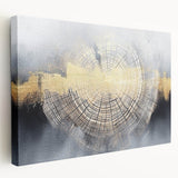 Abstract strokes and lines design on stretched canvas wall art showcasing a modern artistic style with vibrant colors, perfect for contemporary home decor.