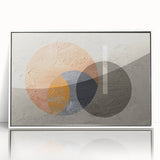 Framed wall art featuring an abstract design of colorful strokes and lines, showcasing a modern aesthetic with a white frame, perfect for contemporary decor.