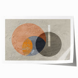 Abstract strokes and lines in vibrant hues of blue, orange, and green create a modern wall art design, ideal for contemporary decor settings, enhancing any space with artistic flair.