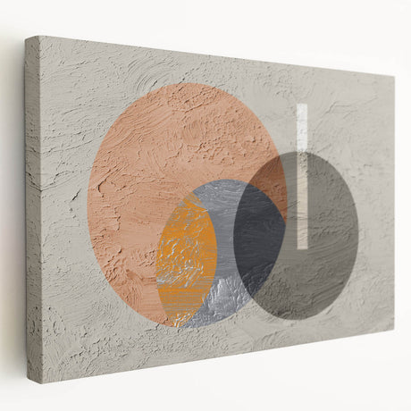 Stretched canvas wall art showcasing a vibrant abstract design with colorful strokes and lines, ideal for modern home decor, viewed from the side.