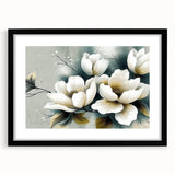 Abstract wall art featuring a modern design of colorful strokes and lines in a black frame with a mat, ideal for contemporary home decor and artistic spaces.