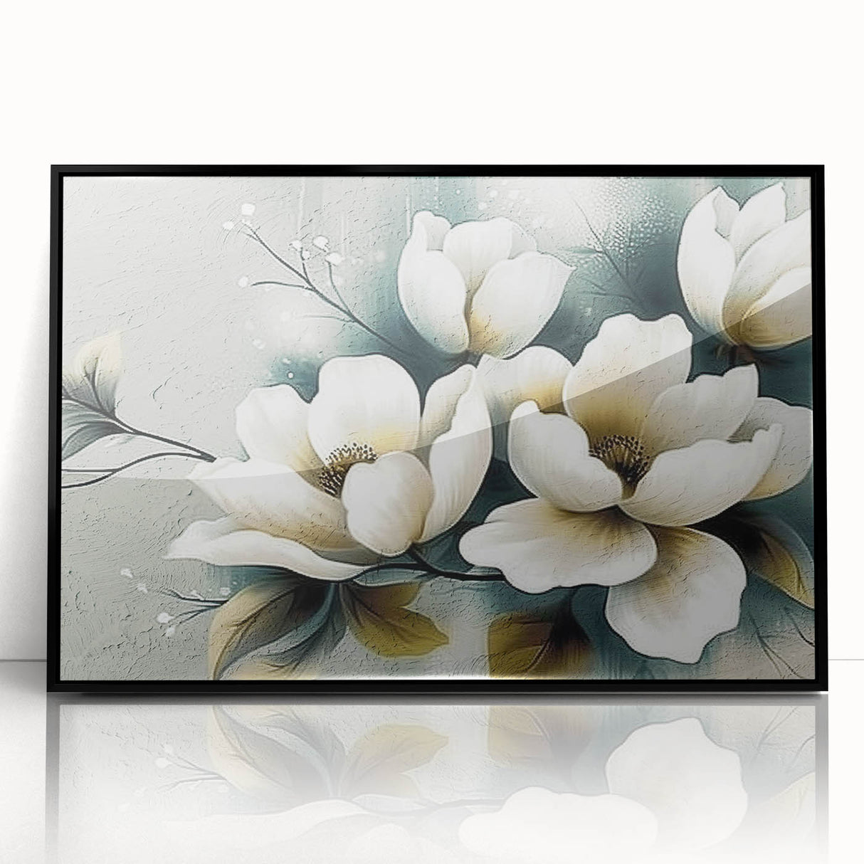Abstract strokes and lines design in a framed acrylic wall art piece, featuring a sleek black frame, ideal for modern home decor and artistic interiors.
