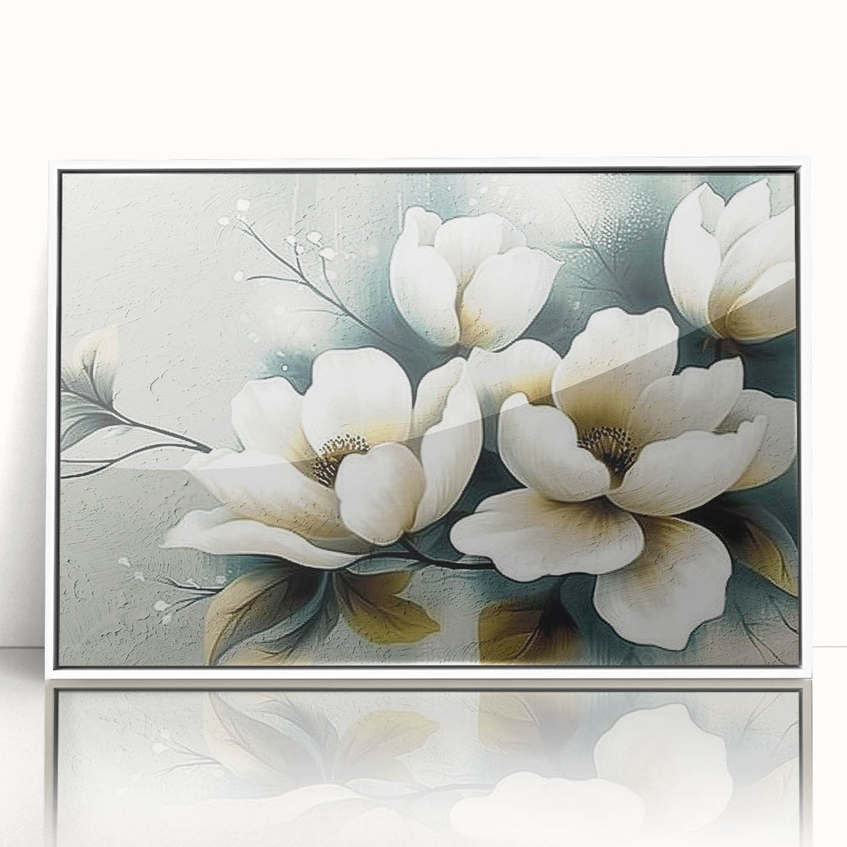 Framed abstract wall art featuring dynamic strokes and lines in earthy tones, set against a white background, perfect for modern home décor.