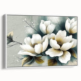 Framed canvas wall art showcasing an abstract design with colorful strokes and lines, set against a white background, perfect for modern home decor.