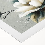 Abstract wall art design showcasing vibrant strokes and lines in shades of blue, orange, and yellow, printed on rolled canvas, perfect for modern home decor.