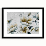 Abstract wall art featuring bold strokes and lines in a modern design, framed with a black matte, showcasing vibrant colors that enhance contemporary decor.