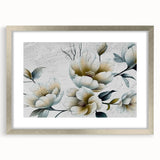 Abstract wall art featuring dynamic strokes and lines in a modern design, framed with a silver mat, perfect for contemporary home decor accents.