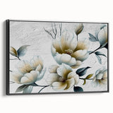 Framed canvas wall art featuring an abstract design of strokes and lines in black, showcasing an elegant side view suitable for modern decor.