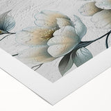 Abstract wall art featuring vibrant strokes and lines in hues of blue, orange, and yellow, printed on rolled canvas, ideal for modern home decor.