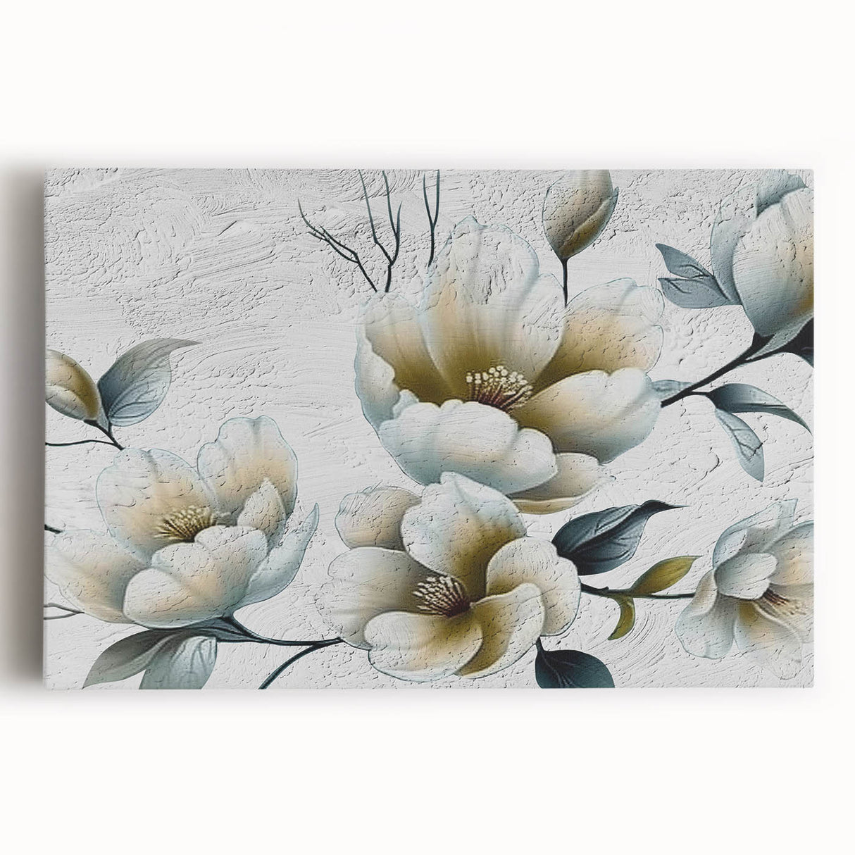 Abstract wall art featuring vibrant strokes and lines in a modern design, printed on stretched canvas with a sleek finish, perfect for contemporary home decor.