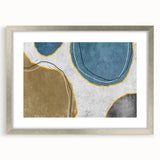 Abstract wall art featuring dynamic strokes and lines in a silver frame, showcasing a modern design that enhances contemporary decor with elegance.