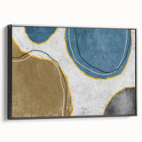 Abstract strokes and lines design in a framed canvas wall art piece, showcasing a modern aesthetic with black tones and a sleek side view for contemporary decor.